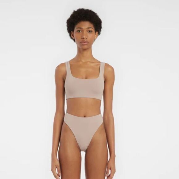 Free People Beach Riot Kai Swim Bottom Thong High Waist Cream NWT - Picture 1 of 7